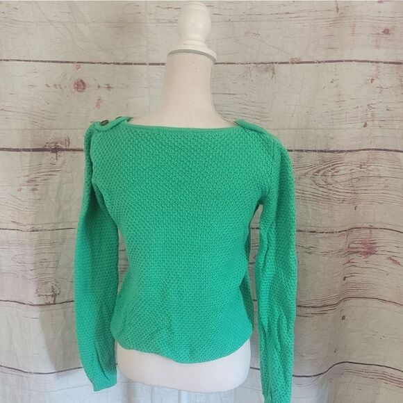 Boden Button Shoulder Detail Cotton Sweater Size 4 - Picture 2 of 5